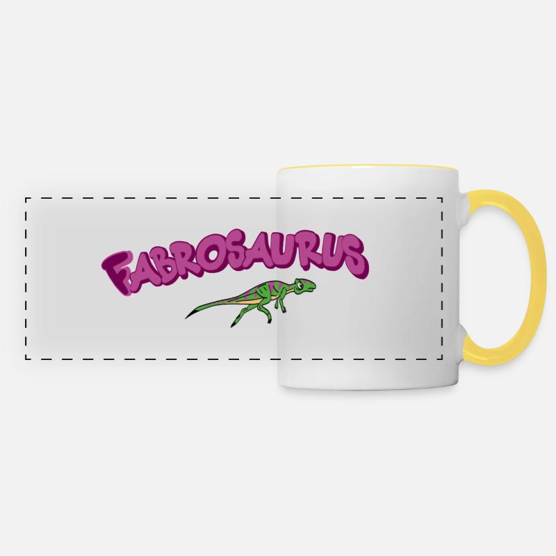 Fabrosaurus - Panoramatasse - Weiß/Gelb