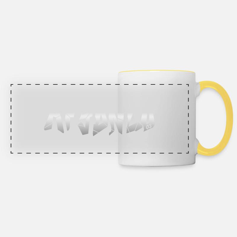 Afyonlu - Mug panoramique contrasté et blanc - blanc/jaune