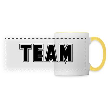 équipe - Mug panoramique contrasté et blanc - blanc/jaune - Devant