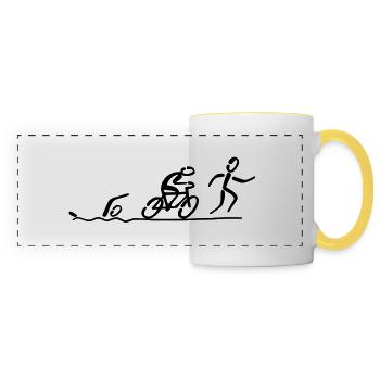 Triathlon - Mug panoramique contrasté et blanc - blanc/jaune - Devant