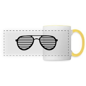 lunettes de soleil - Mug panoramique contrasté et blanc - blanc/jaune - Devant