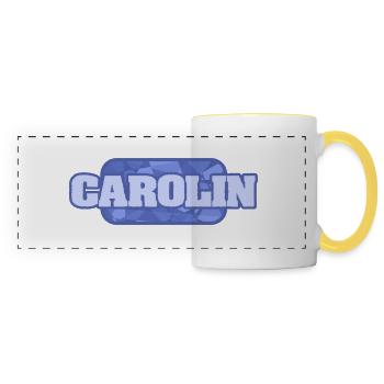 Name Carolin - Panoramatasse - Weiß/Gelb - Vorne