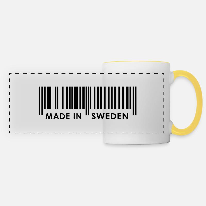 Fabriqué en Suède / Suède - Mug panoramique contrasté et blanc - blanc/jaune