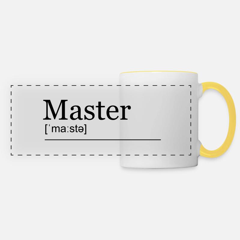 Master's Degree in Phonetic Transcription - Panoramic Mug - white/yellow