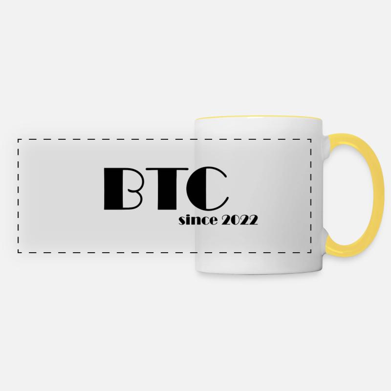 BTC since 2022 s - Panoramic Mug - white/yellow