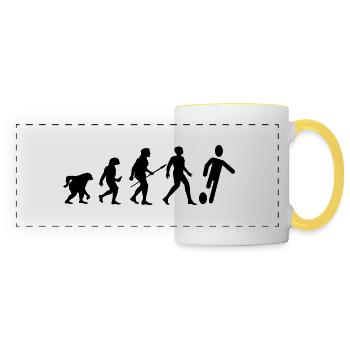 Cool "Evolution Football Shirt" design - Panoramic Mug - white/yellow - Front