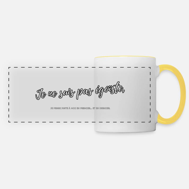 Selfish - Panoramic Mug - white/yellow