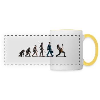 Evolution Guitar Player - Panoramic Mug - white/yellow - Front