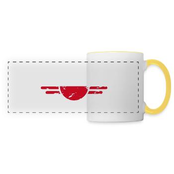 I Love Poland, Elegance Style Design T-Shirt - Panoramic Mug - white/yellow - Front