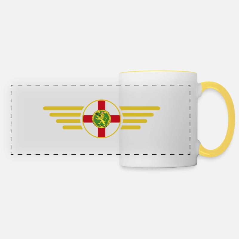 I Love Alderney, Elegance Style Design T-Shirt - Panoramic Mug - white/yellow