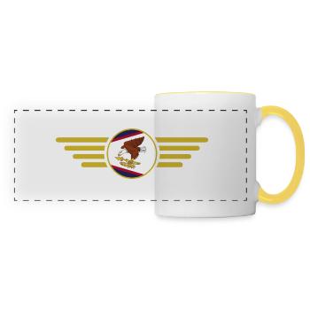 American Samoa, Elegance Style Design T-Shirt - Panoramic Mug - white/yellow - Front