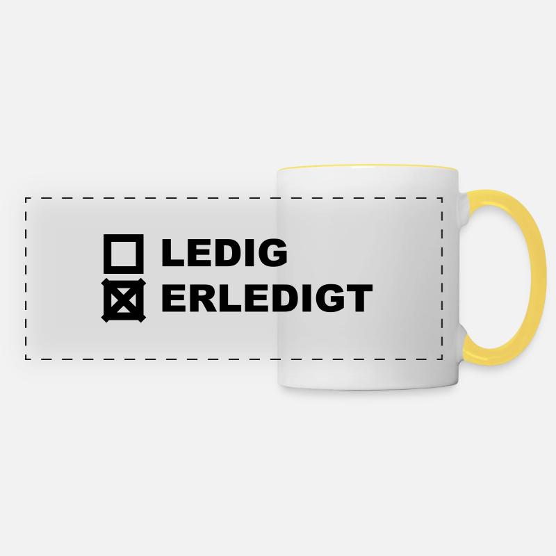 Ledig Erledigt - Panoramatasse - Weiß/Gelb
