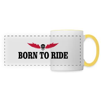biker - Mug panoramique contrasté et blanc - blanc/jaune - Devant