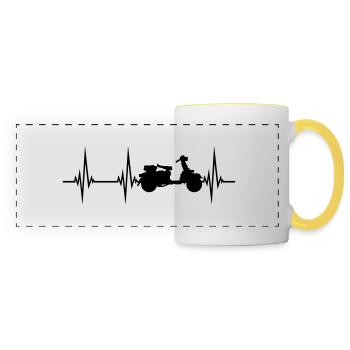 pouls fréquence cardiaque scooter clipart conduite ele - Mug panoramique contrasté et blanc - blanc/jaune - Devant
