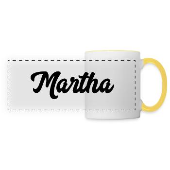 Martha Custom Text Birthday Name - Panoramic Mug - white/yellow - Front