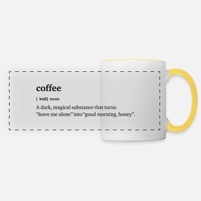 Coffee - Dictionary - Panoramatasse - Weiß/Gelb