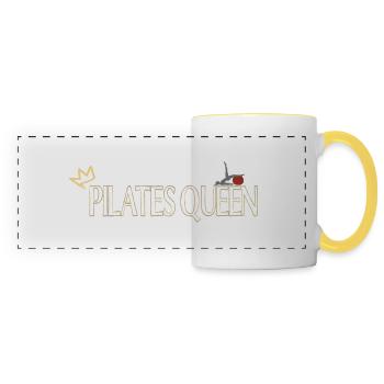 Pilates Queen Fitness Training - Panoramic Mug - white/yellow - Front