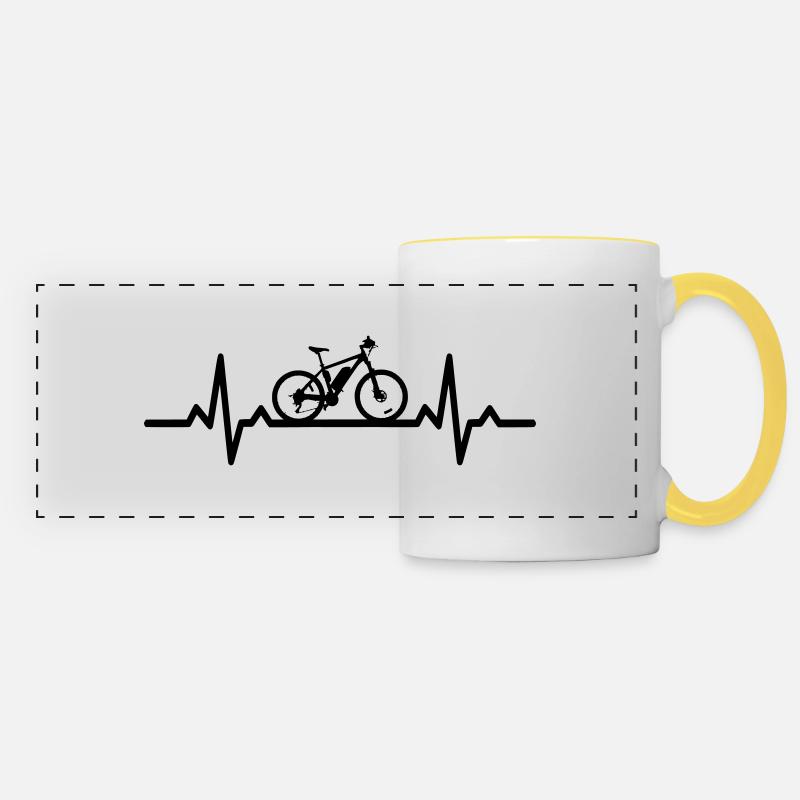 Heartbeat ebike - Panoramic Mug - white/yellow