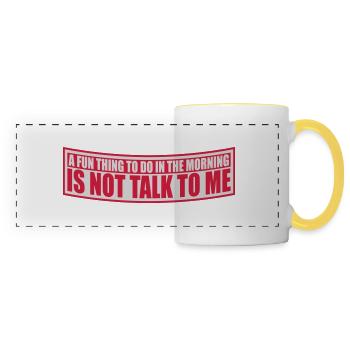 ne me parle pas - Mug panoramique contrasté et blanc - blanc/jaune - Devant