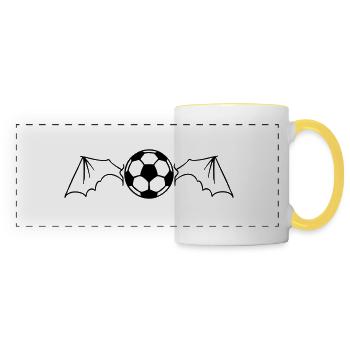 ball_bat_wings_1_color - Panoramic Mug - white/yellow - Front