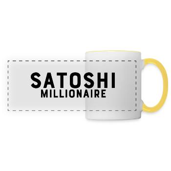 Satoshi Millionär - Panoramatasse - Weiß/Gelb - Vorne