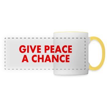 Give peace a chance - Panoramic Mug - white/yellow - Front
