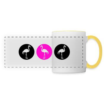 flamingos design 2 - Panoramatasse - Weiß/Gelb - Vorne