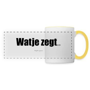 Ce que vous dites. - Mug panoramique contrasté et blanc - blanc/jaune - Devant