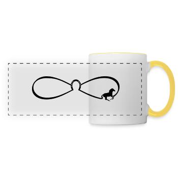 Horse Rider Horse Show Jumping Infinity - Panoramic Mug - white/yellow - Front