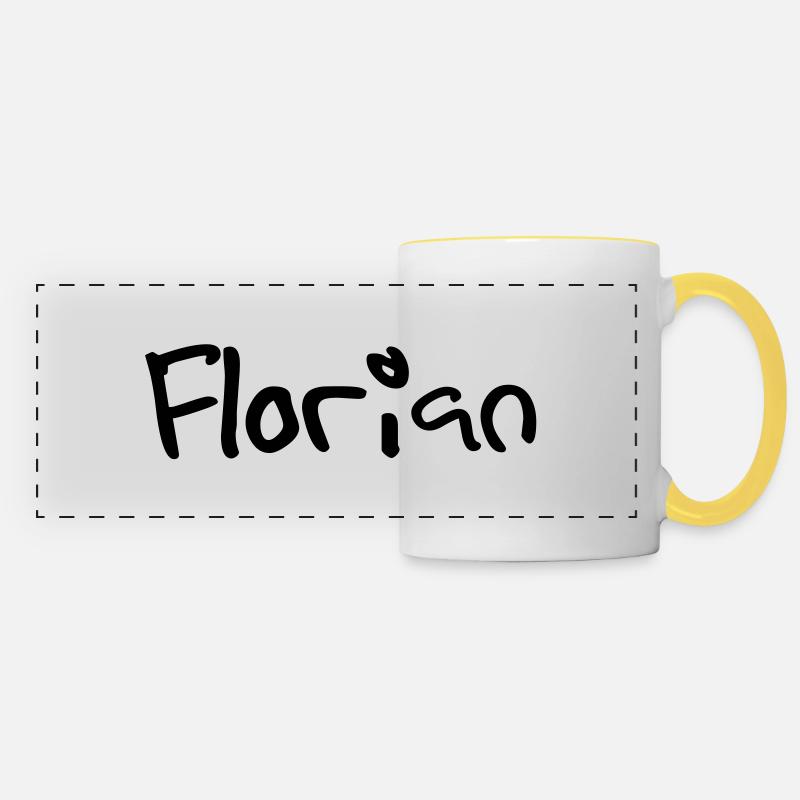 florian - Mug panoramique contrasté et blanc - blanc/jaune