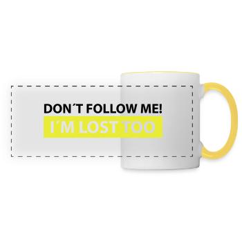 don´t follow me, i´m lost too - Mug panoramique contrasté et blanc - blanc/jaune - Devant