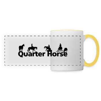 quarter horse silhouettes - Panoramic Mug - white/yellow - Front