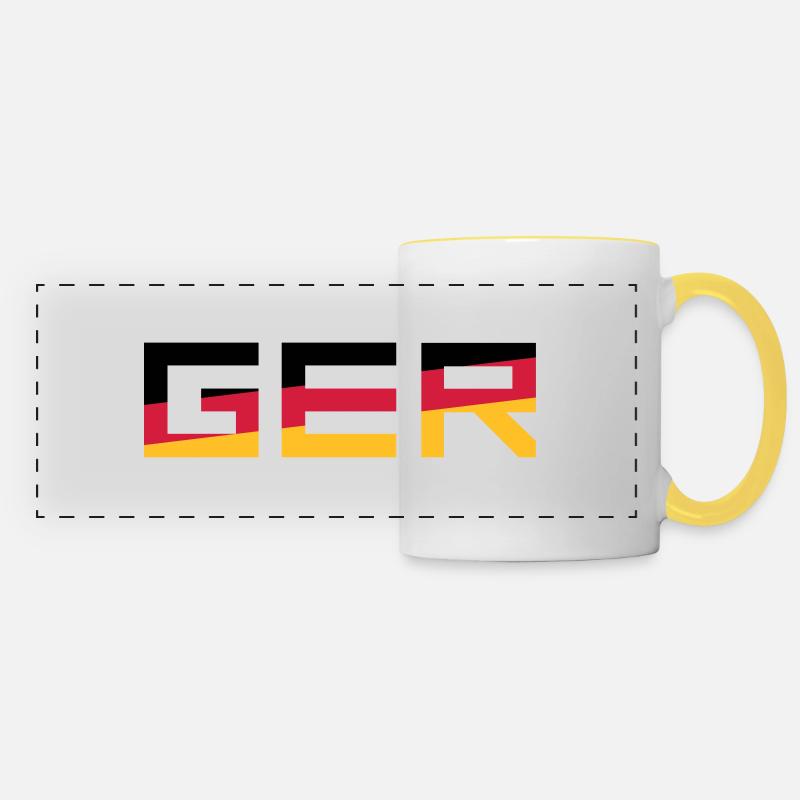 GER Team Germany Germany Colors Black Red Go - Panoramic Mug - white/yellow