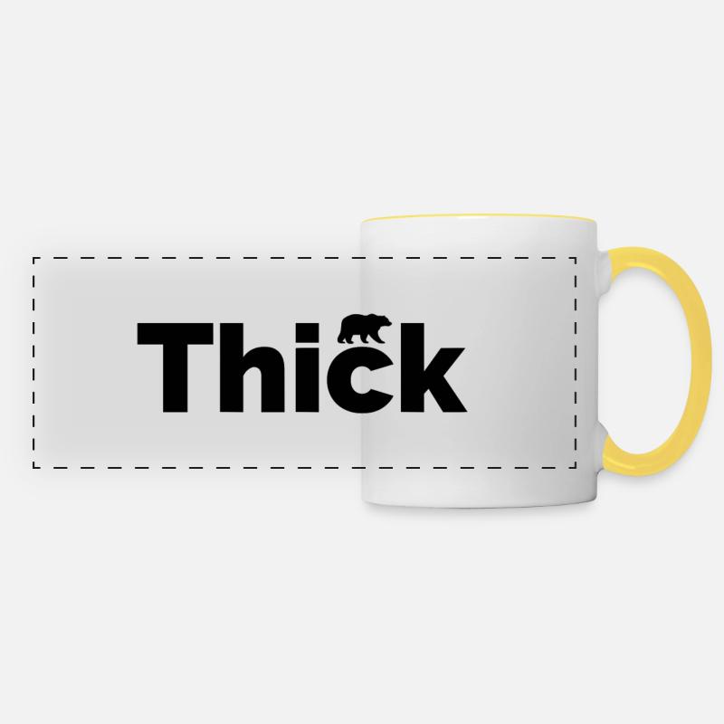 Thick · The thicker the tastier - Panoramic Mug - white/yellow