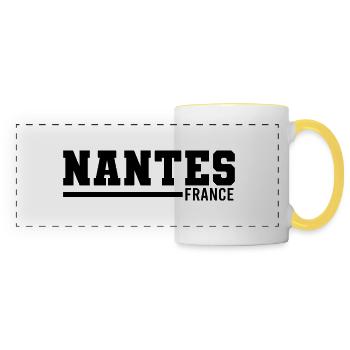 Nantes | France - Mug panoramique contrasté et blanc - blanc/jaune - Devant
