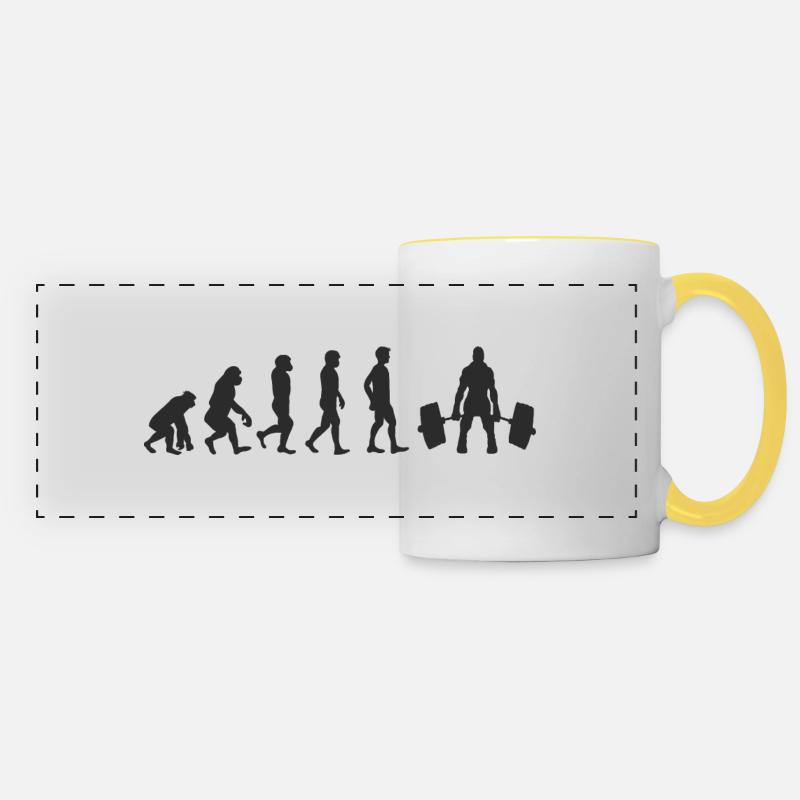 Evolution Weight Lifting - Mug panoramique contrasté et blanc - blanc/jaune