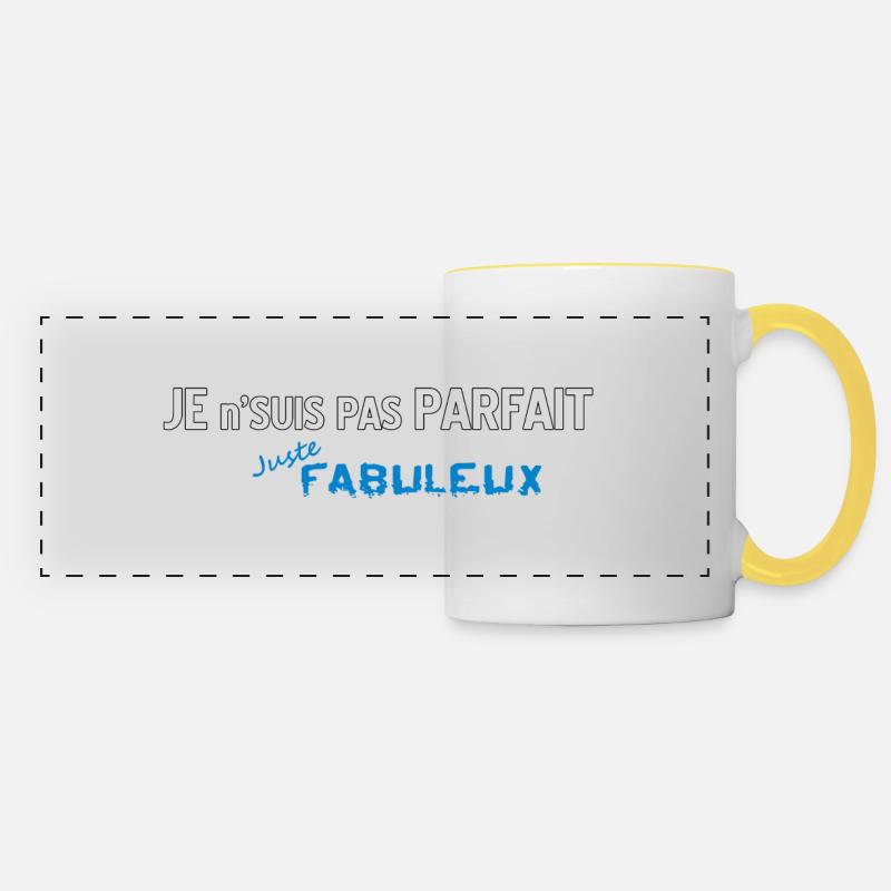 Pas Parfait mais Fabuleux 2 - Mug panoramique contrasté et blanc - blanc/jaune