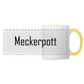 Meckern - Panoramatasse - Weiß/Gelb - Vorne