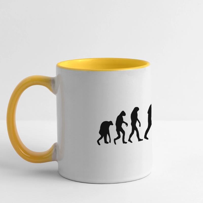 l'évolution de curling Mug panoramique contrasté et blanc