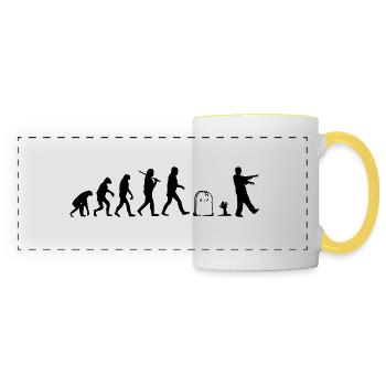 Evolution - Mug panoramique contrasté et blanc - blanc/jaune - Devant