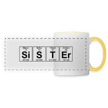 Si-S-T-Er (sister) - Mug panoramique contrasté et blanc - blanc/jaune - Devant