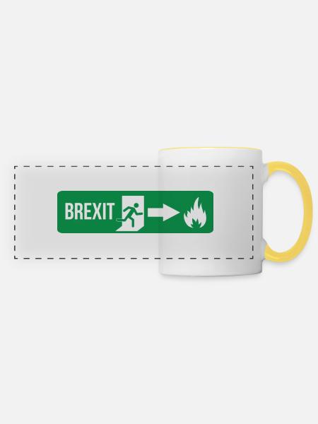 Feuer Brexit - Panoramatasse - Weiß/Gelb