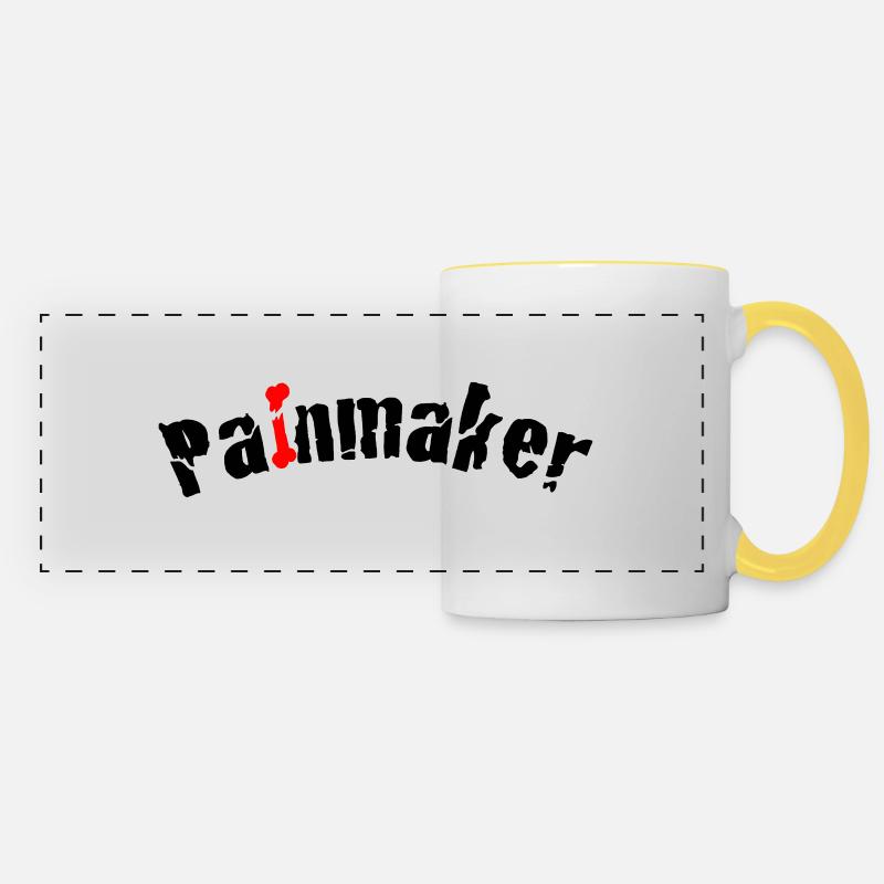 Painmaker aka Physiotherapist - Panoramic Mug - white/yellow