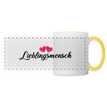 Lieblingsmensch - Panoramatasse - Weiß/Gelb - Vorne