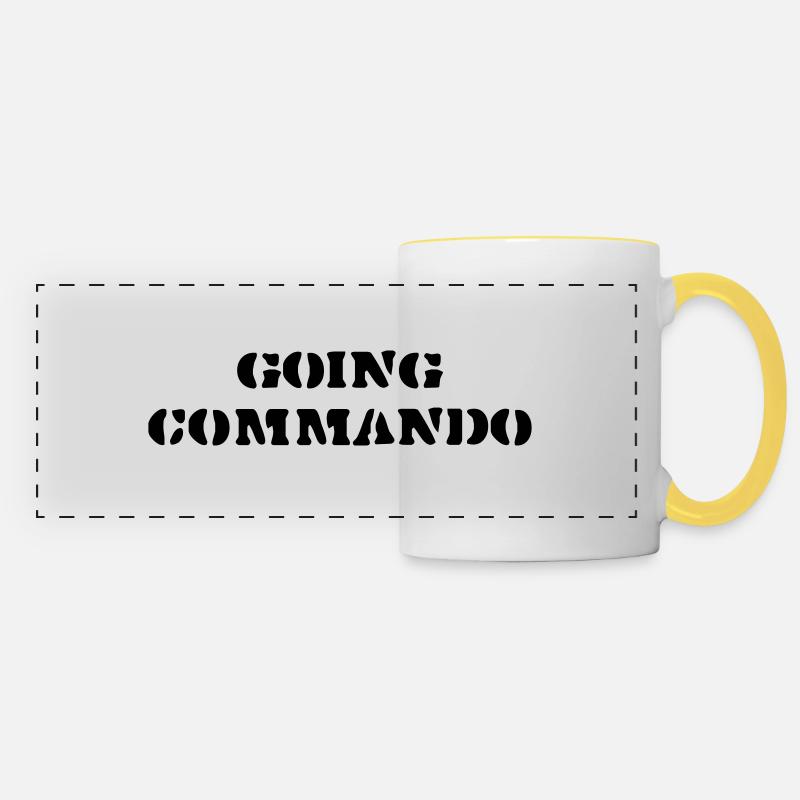 going commando - Panoramic Mug - white/yellow