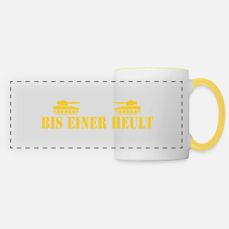 to a howling - Panoramic Mug - white/yellow
