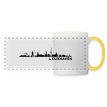 Skyline - Küste Cuxhaven - Panoramatasse - Weiß/Gelb - Vorne