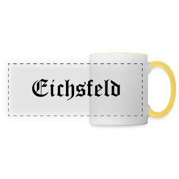 Eichsfeld Altdeutsche Schrift Schwarz - Panoramatasse - Weiß/Gelb - Vorne