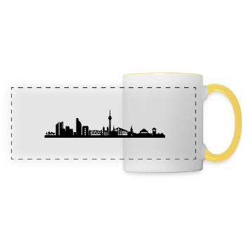Dusseldorf Skyline - Mug panoramique contrasté et blanc - blanc/jaune - Devant