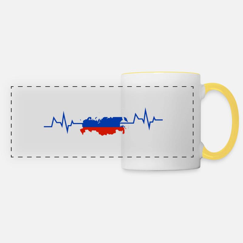 Russie maillot russe - Mug panoramique contrasté et blanc - blanc/jaune